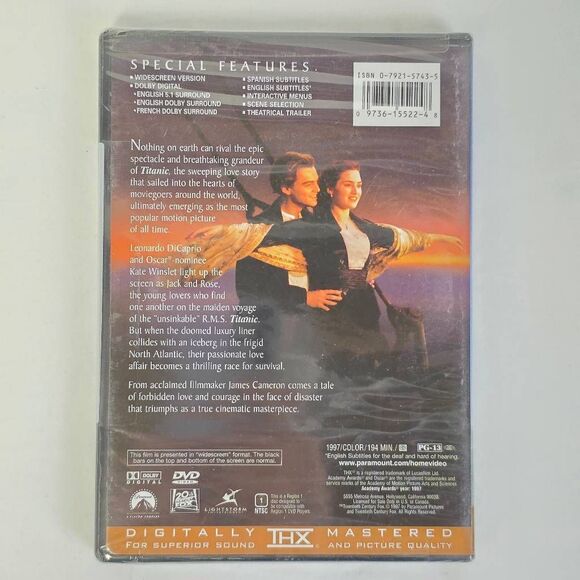 Titanic DVD New Sealed Leonardo DiCaprio Kate Winslet - Picture 2 of 2